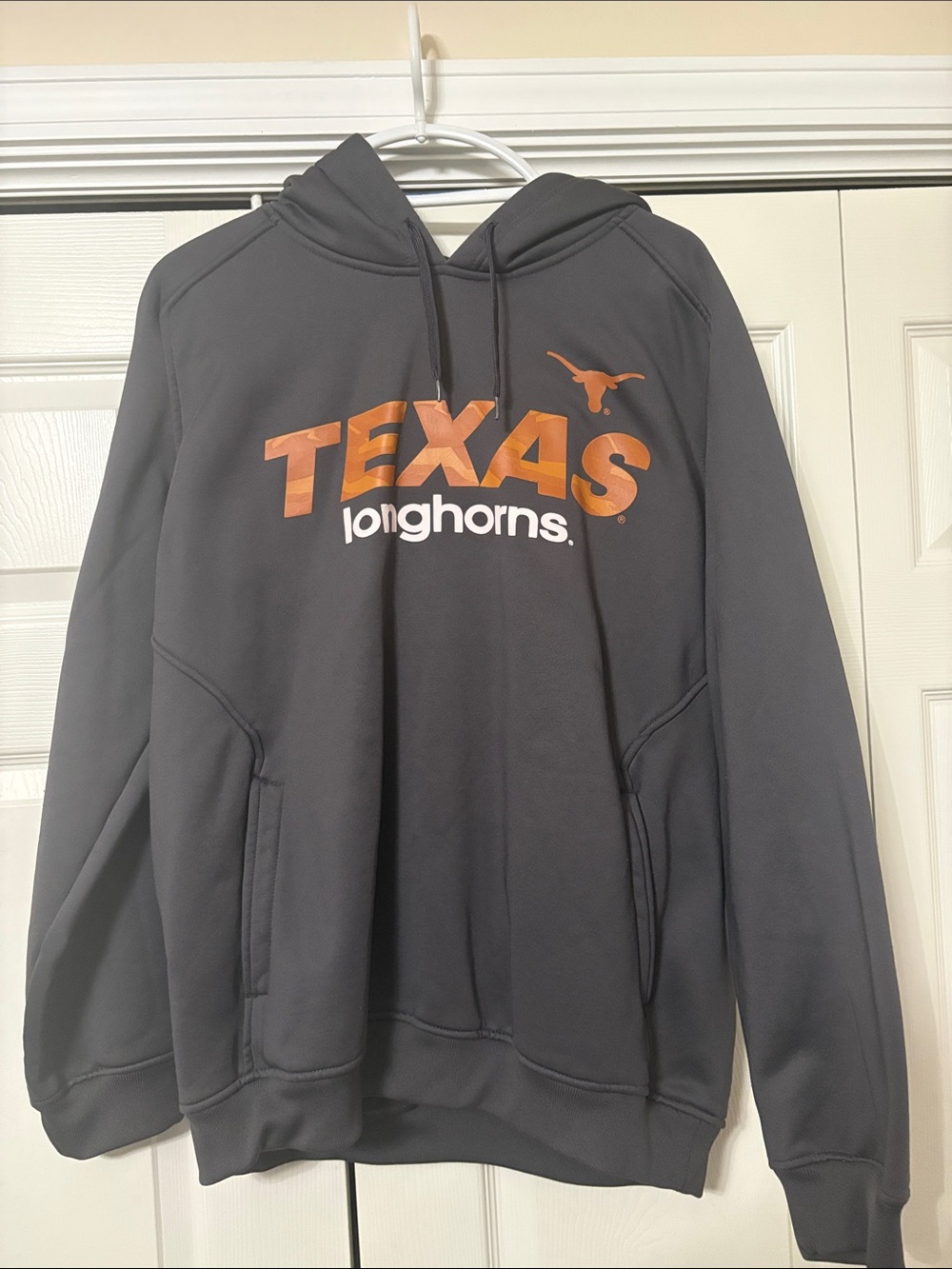 Texas Longhorns Gray Pullover Hoodie with Burnt Orange Logo